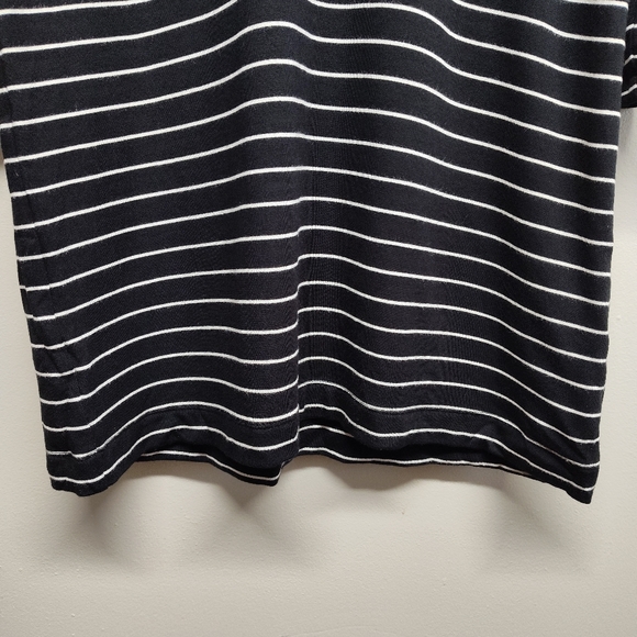 Lou & Grey Shirt Dress Women Size S Black White Stripes Long Sleeve Fall Casual - Picture 4 of 7